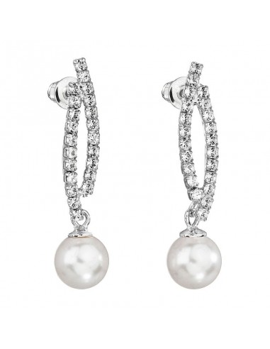 Boucles White Pearl Cristal de Swarovski